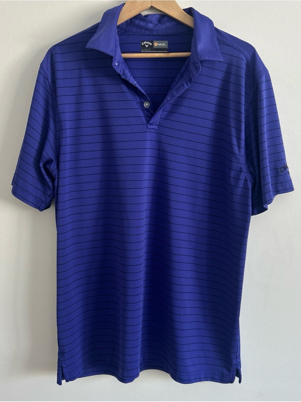 Callaway Opti Dri Men's Deep Blue/Purple Striped Golf Polo XL